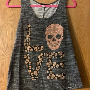Wet Seal LOVE Skull Tank